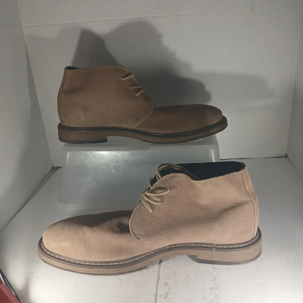 Joseph Abboud Chukka Boots 11 Tan Leather Suede Desert Minimalist Classic